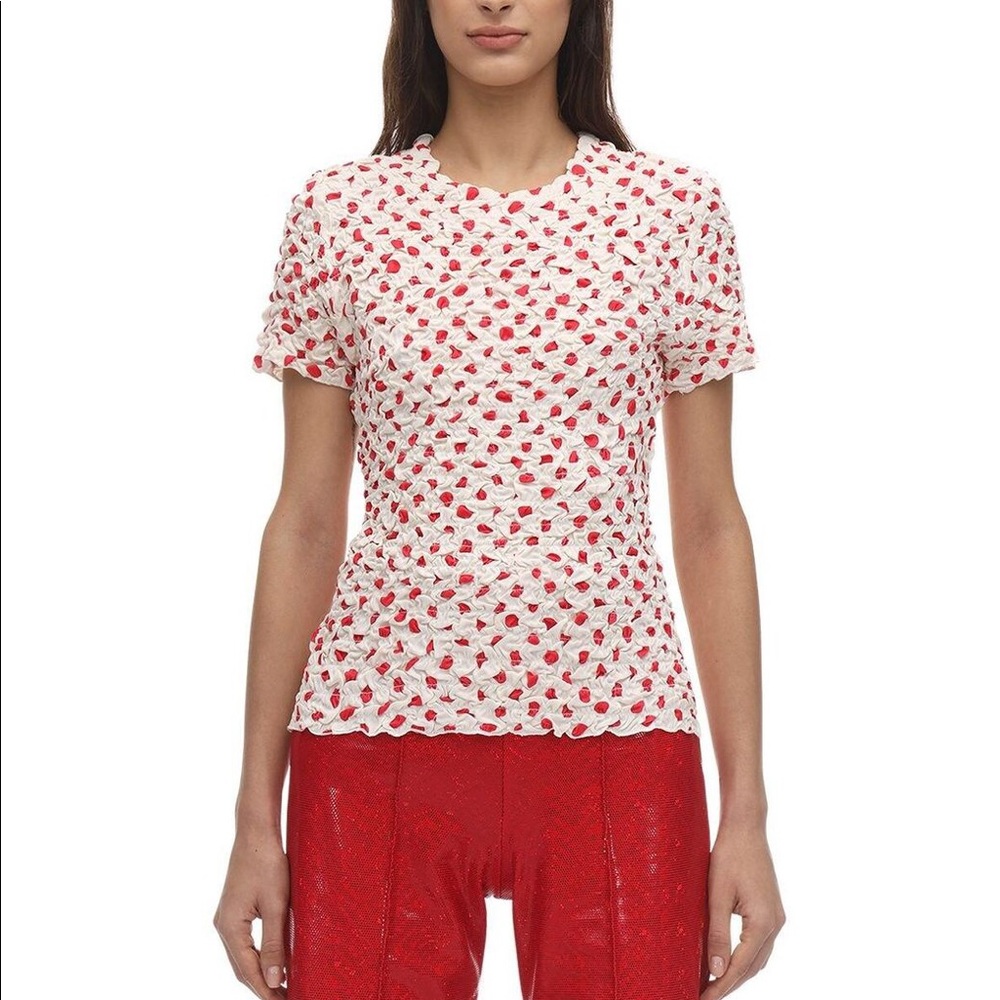 Saks Potts Smocked Polka Dot top